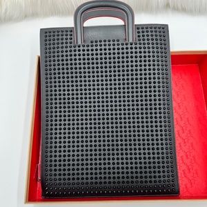 ♦️Christian Loubutin Trictrac Large Calf Laptop/Portfolio Bag